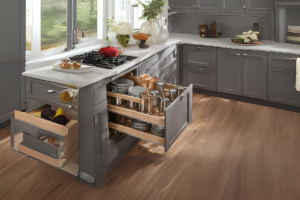 Smartly designed cabinets for maximum storage and organization.