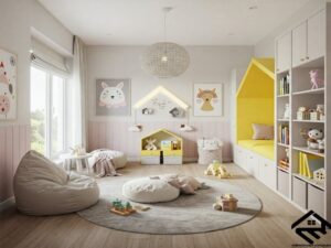 This Yellow kids room Corner Will Make You Smile!