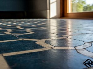 Aged Elegance: Close-up of Patterned Floor Tiles