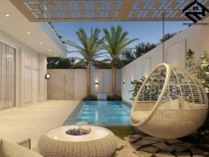 Stylish Gazebo Overlooking Refreshing Plunge Pool
